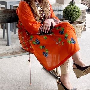 Designer Nishat Printed orange dress Kurta